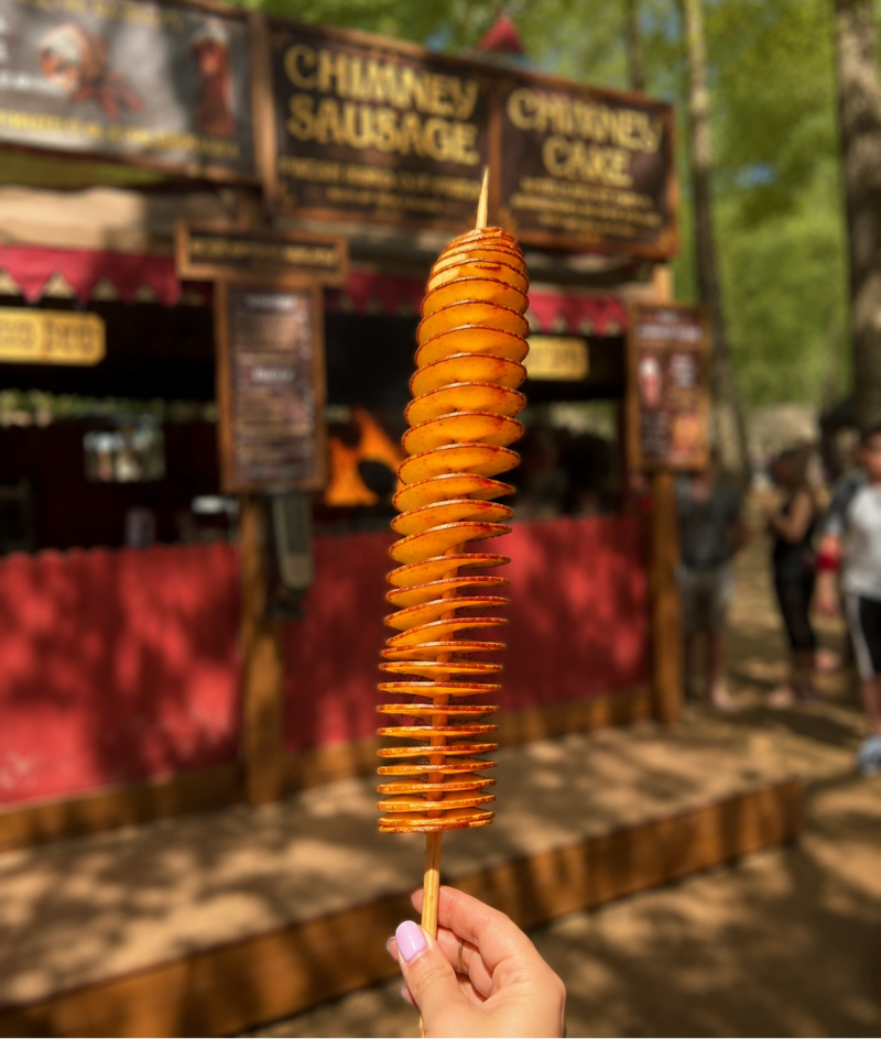 Spiral potato on a stick