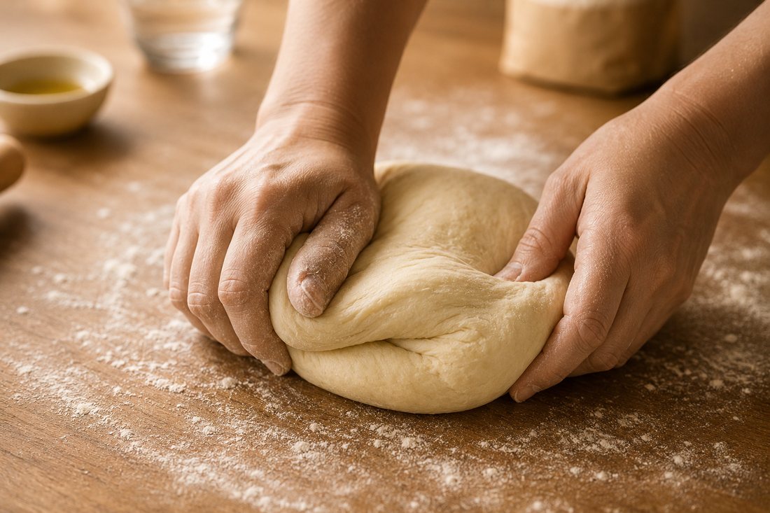 Kneading the dough