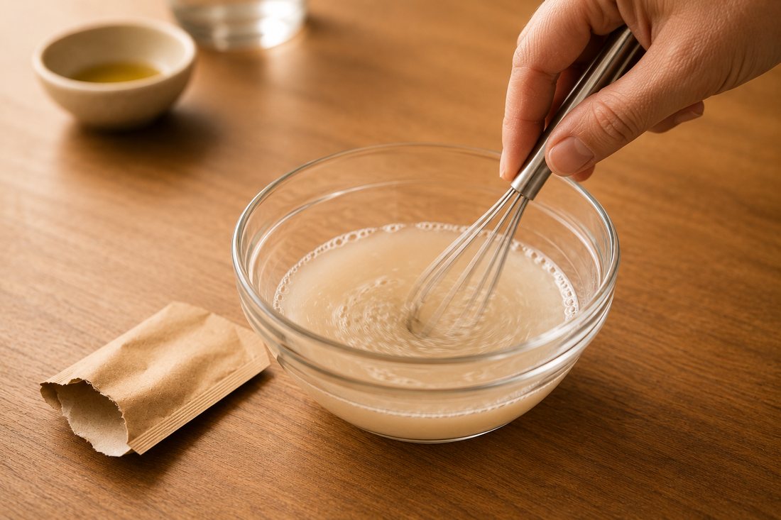 Whisking the yeast